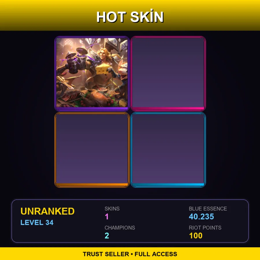 OCE | Lv34 | Unranked | 1 Skin | 2 Champ