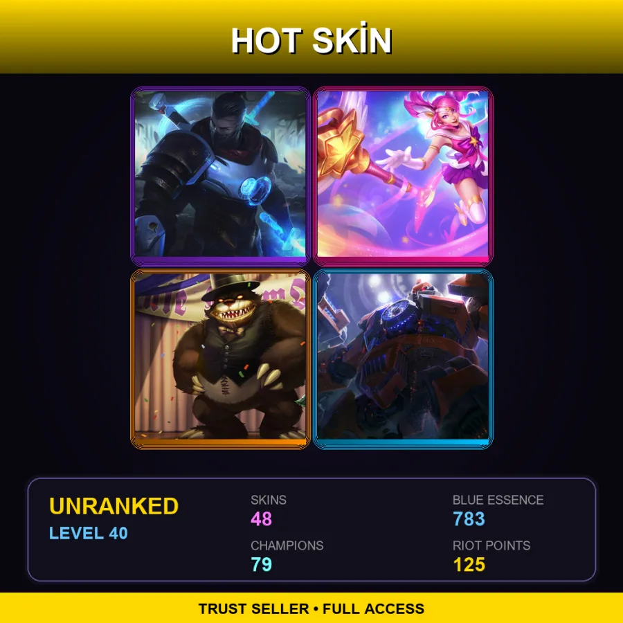 EUW | Lv40 | Unranked | 48 Skin | 79 Champ