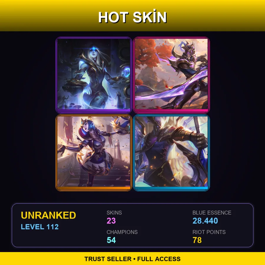 VN | Lv112 | Unranked | 23 Skin | 54 Champ — LoL account