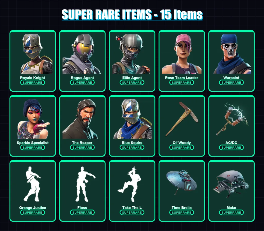[SWITCH/XBOX/PC] | Royale Knight | Rogue Agent | Elite Agent | Rose Team Leader | Warpaint | 40 skin | 44 pickaxe | 42 emote | 50 glider | Lv700