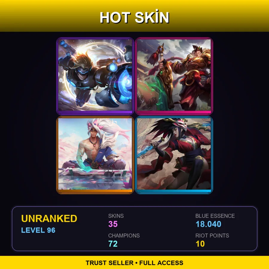 TR | Lv96 | Unranked | 35 Skin | 72 Champ