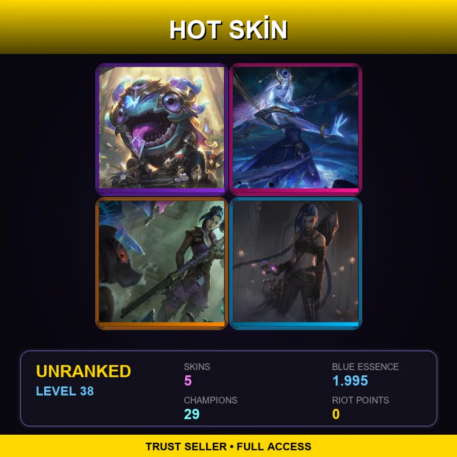 EUNE | Lv38 | Unranked | 5 Skin | 29 Champ