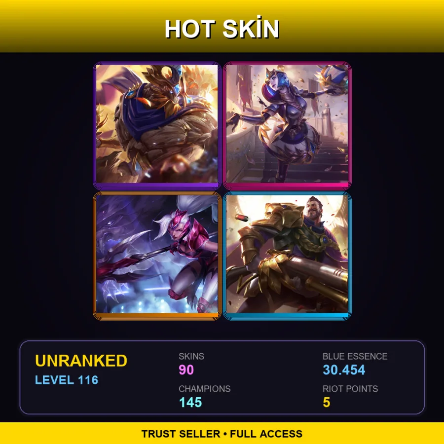 VN | Lv116 | Unranked | 90 Skin | 145 Champ
