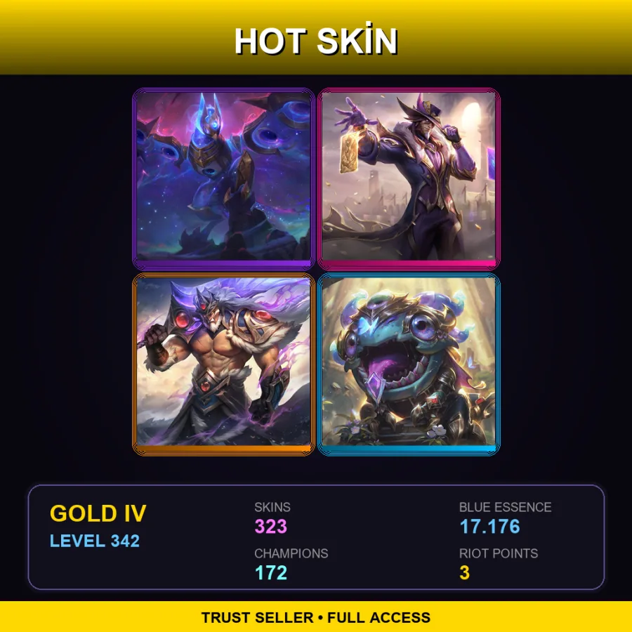 BR | Lv342 | Gold IV | 323 Skin | 172 Champ — Tpa Orianna