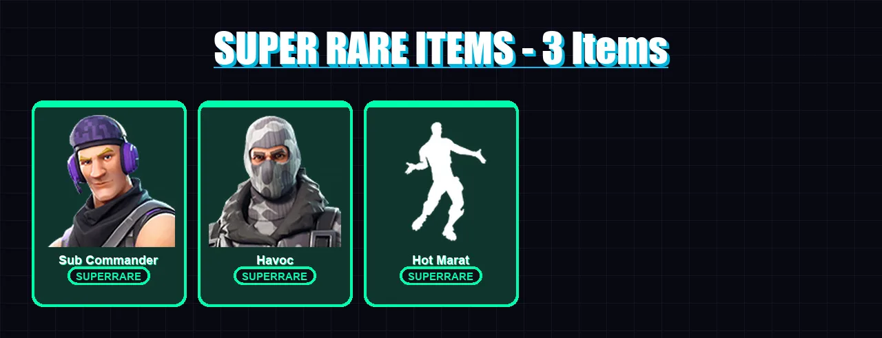 [PS4/PS5/XBOX/PC] | Sub Commander | Havoc | Deadpool | Mandalorian | Ronin | 44 skin | 61 pickaxe | 45 emote | 44 glider | Lv548