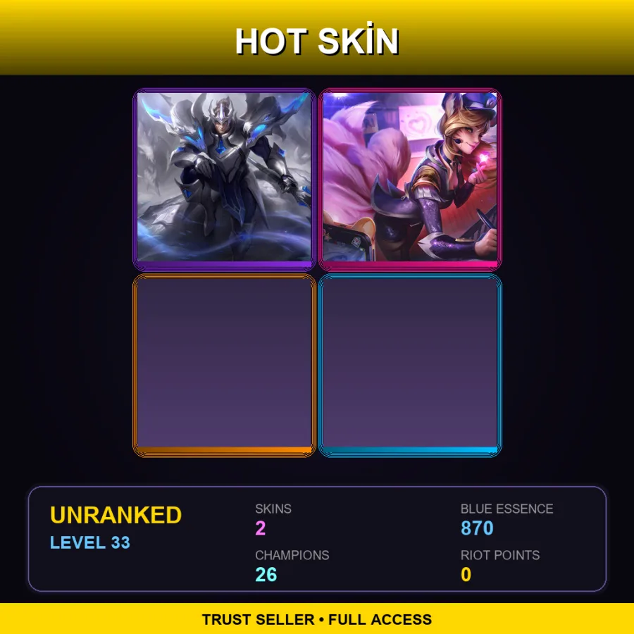 EUNE | Lv33 | Unranked | 2 Skin | 26 Champ