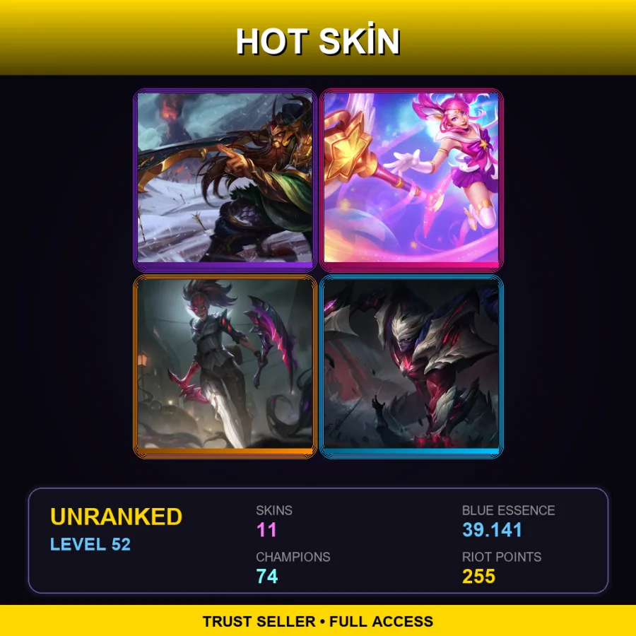 EUNE | Lv52 | Unranked | 11 Skin | 74 Champ — LoL account