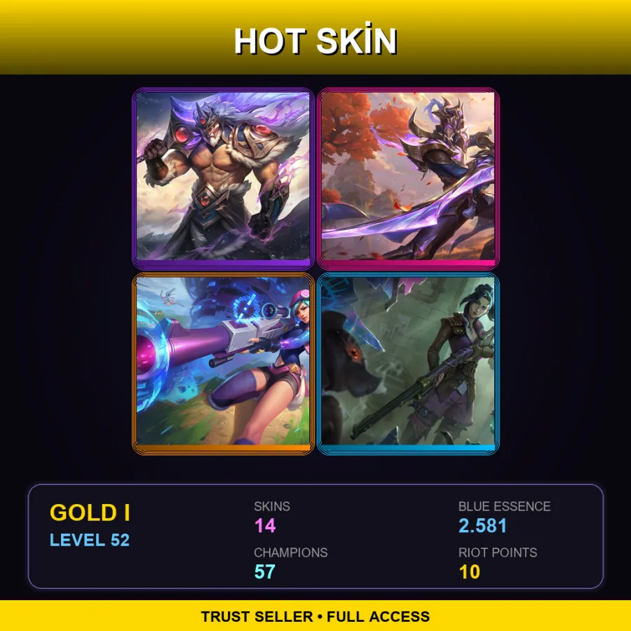 BR | Lv52 | Gold I | 14 Skin | 57 Champ