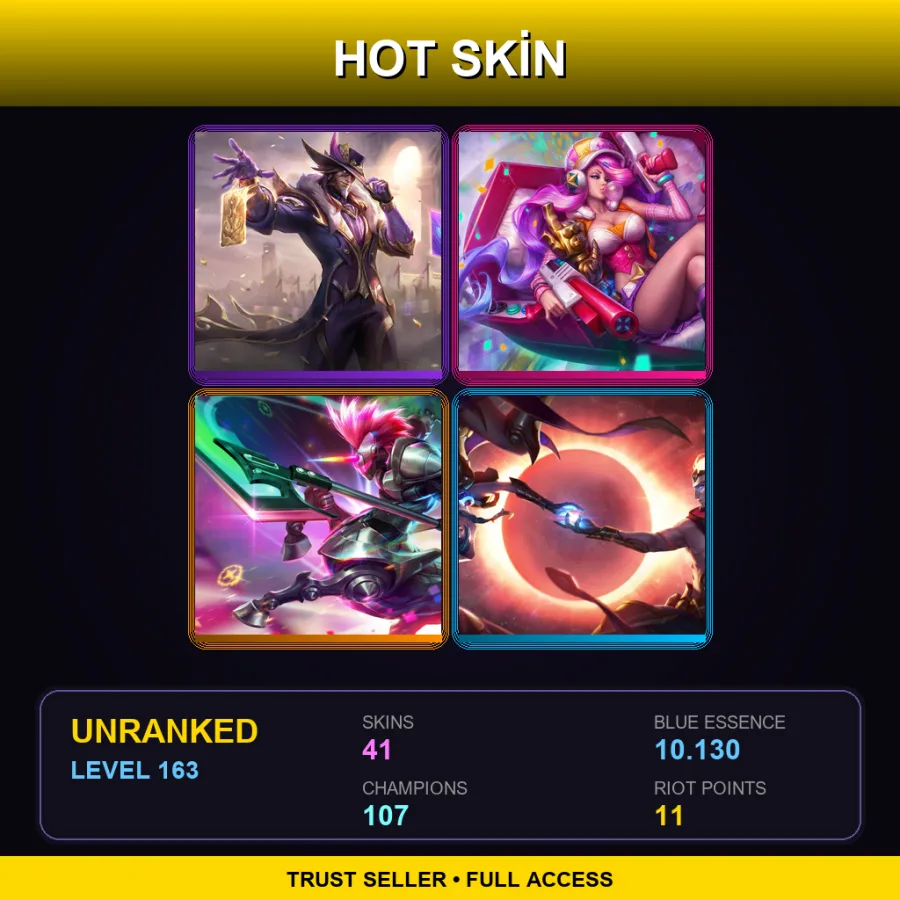 LAS | Lv163 | Unranked | 41 Skin | 107 Champ