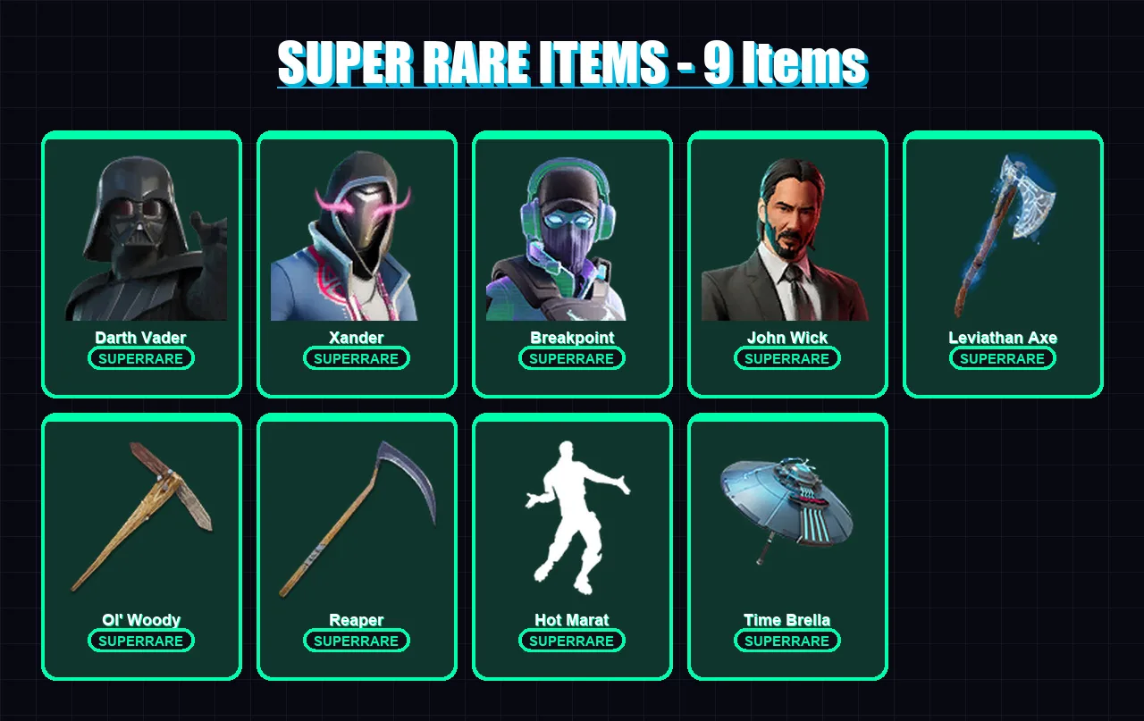 [PC/PSN] | Darth Vader | Xander | Breakpoint | John Wick | Blackheart | 209 skin | 225 pickaxe | 200 emote | 181 glider | Lv2900