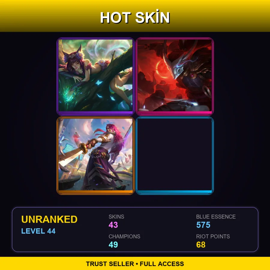 EUW | Lv44 | Unranked | 43 Skin | 49 Champ