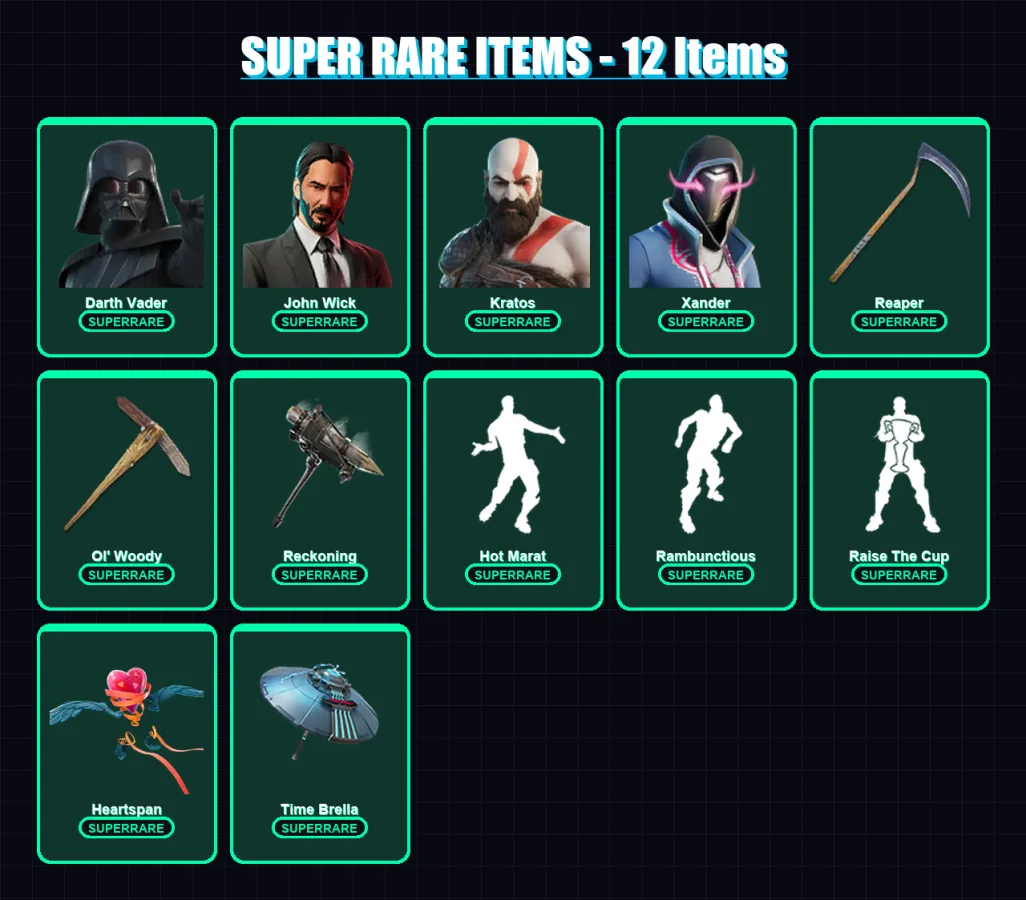 [PC/XBOX/PSN] | Darth Vader | John Wick | Kratos | Xander | Raz | 473 skin | 331 pickaxe | 309 emote | 243 glider | Lv3540 — Fortnite account