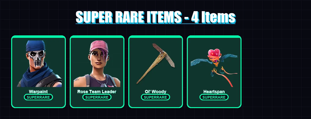[PC/PSN] | Warpaint | Rose Team Leader | Catalyst | Luxe | Deadpool | 150 skin | 183 pickaxe | 139 emote | 125 glider | Lv1452