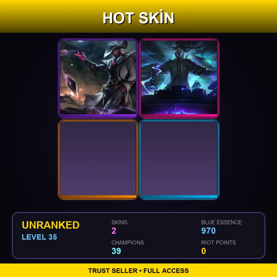 LAS | Lv35 | Unranked | 2 Skin | 39 Champ — LoL account