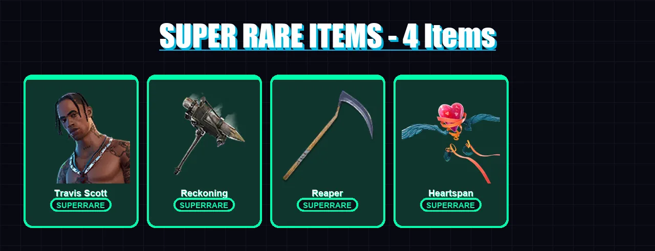 [PC] | Travis Scott | Fate | Calamity | Joltara | Mandalorian | 96 skin | 91 pickaxe | 93 emote | 89 glider | Lv1155