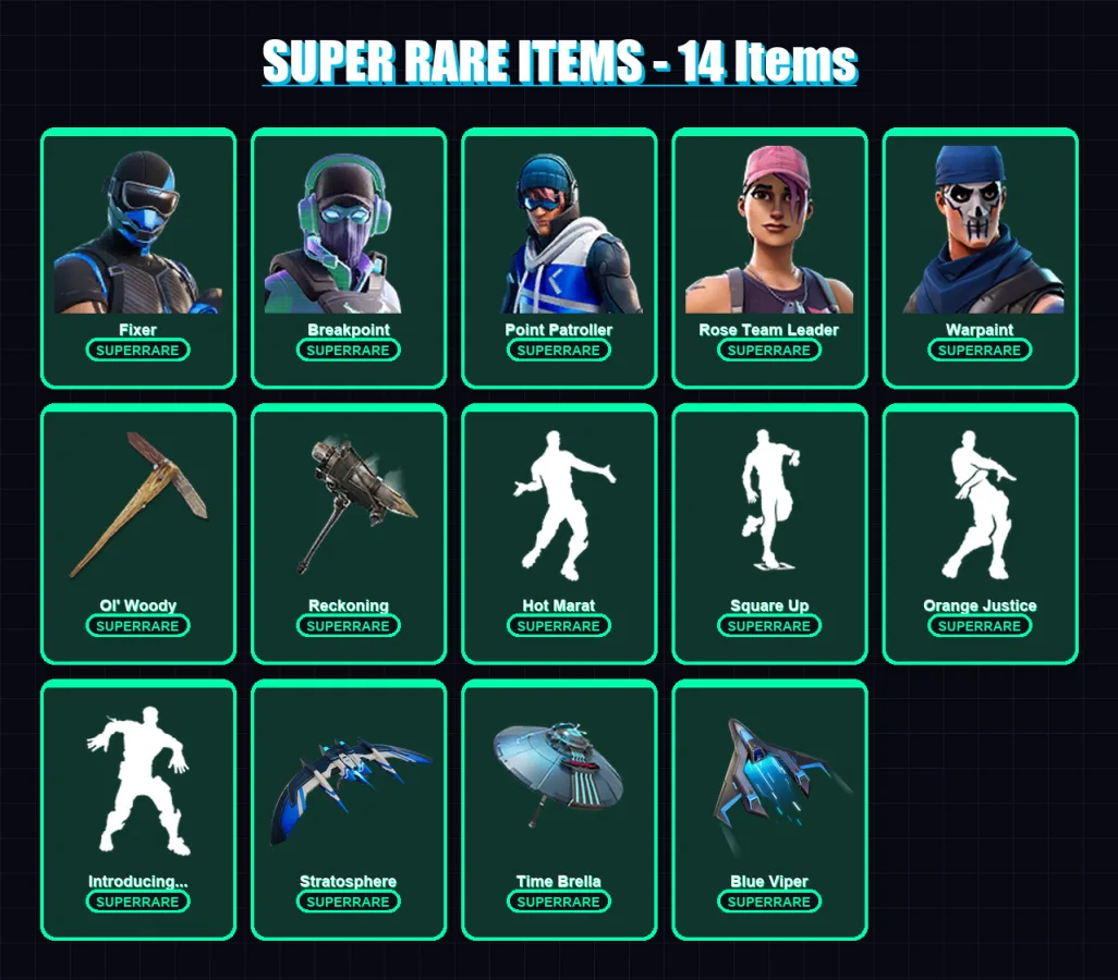 [PS4/PS5/XBOX/PC] | Fixer | Breakpoint | Point Patroller | Rose Team Leader | Warpaint | 120 skin | 125 pickaxe | 140 emote | 130 glider | Lv1812
