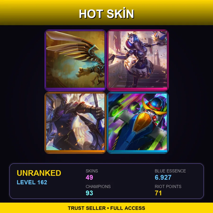 VN | Lv162 | Unranked | 49 Skin | 93 Champ