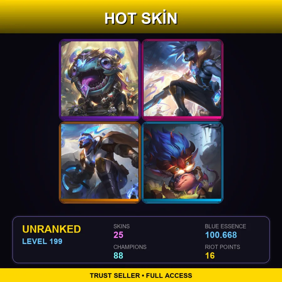 EUNE | Lv199 | Unranked | 25 Skin | 88 Champ — Freljord Ashe