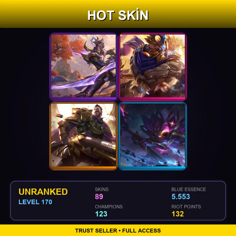 EUNE | Lv170 | Unranked | 89 Skin | 123 Champ — Battle Academia Wukong