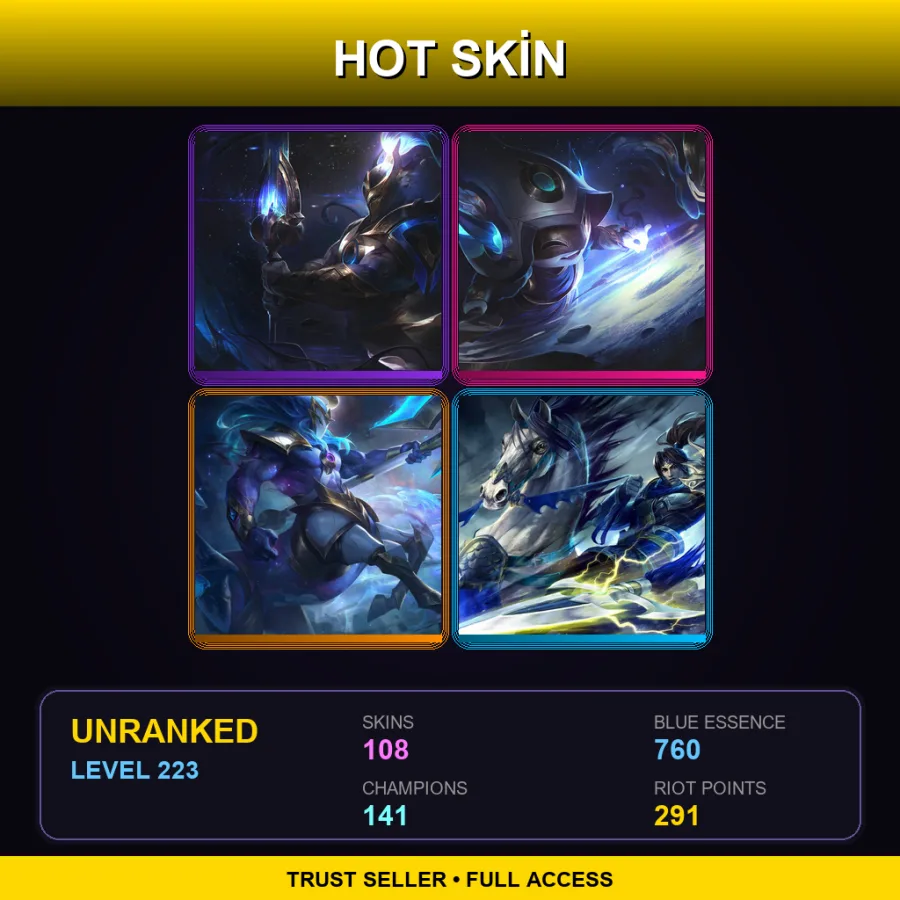 JP | Lv223 | Unranked | 108 Skin | 141 Champ