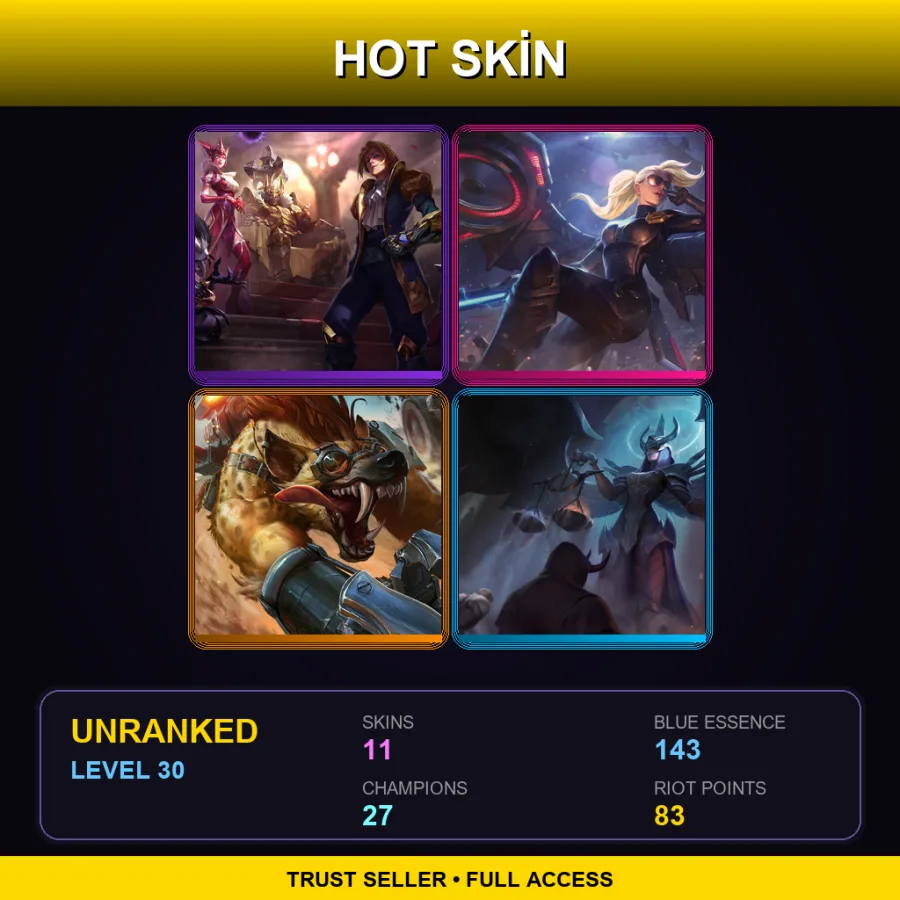 LAS | Lv30 | Unranked | 11 Skin | 27 Champ