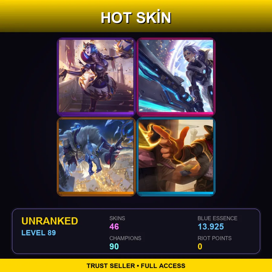 VN | Lv89 | Unranked | 46 Skin | 90 Champ — LoL account