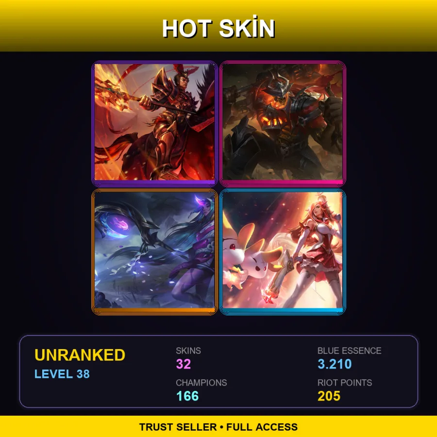 TW | Lv38 | Unranked | 32 Skin | 166 Champ