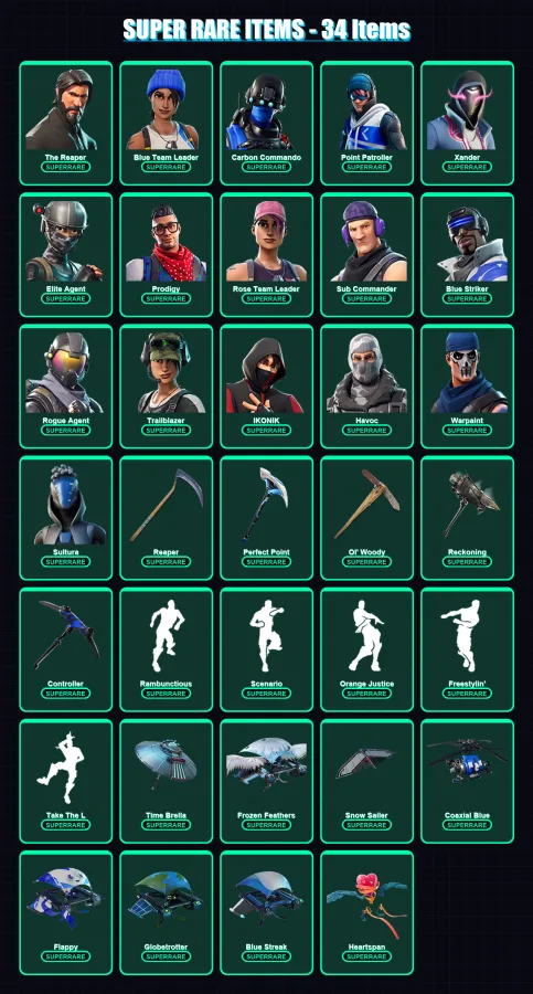 [PS4/PS5/XBOX/PC] | The Reaper | Blue Team Leader | Carbon Commando | 311 skin | Lv1740 — Fortnite account