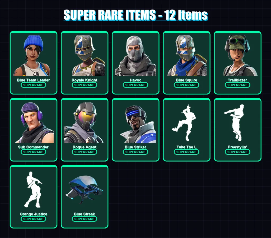 [PC/XBOX/PSN] | Blue Team Leader | Royale Knight | Havoc | Blue Squire | Trailblazer | 31 skin | 25 pickaxe | 30 emote | 26 glider | Lv219 — Fortnite account