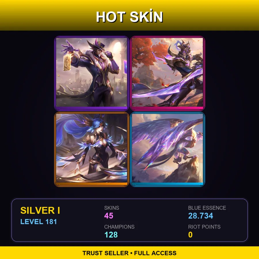 LAN | Lv181 | Silver I | 45 Skin | 128 Champ