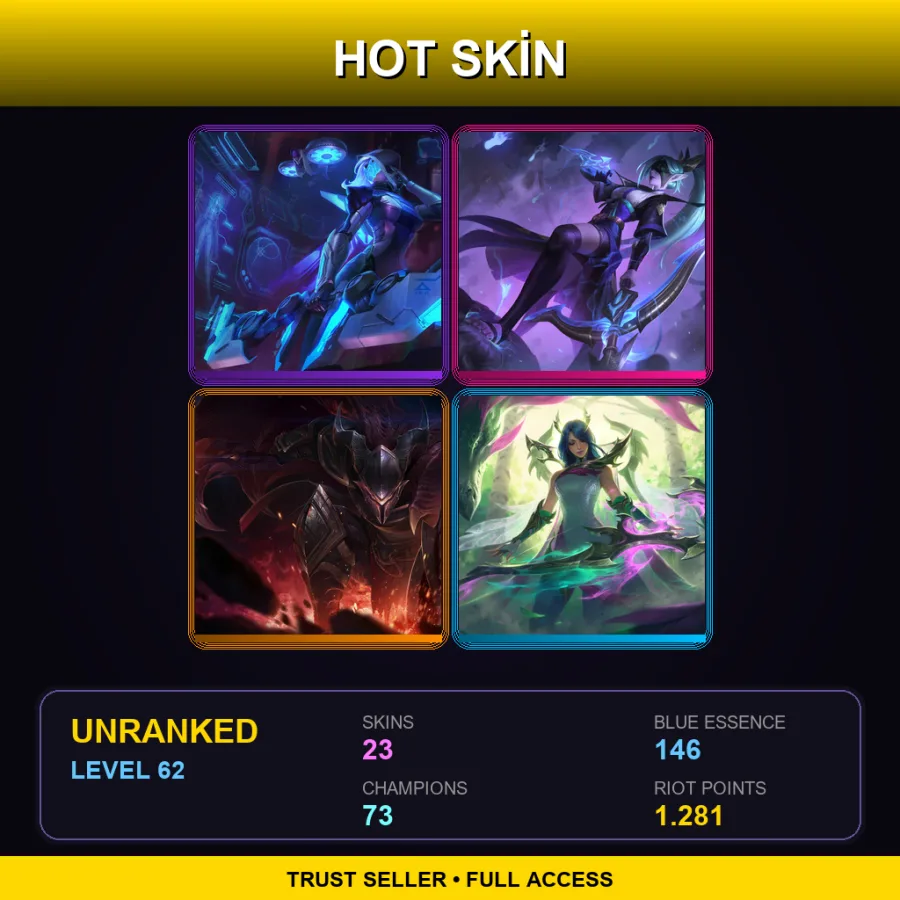 OCE | Lv62 | Unranked | 23 Skin | 73 Champ — Unranked / Smurf League of Legends