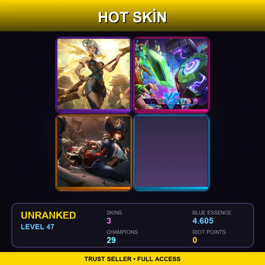 EUW | Lv47 | Unranked | 3 Skin | 29 Champ