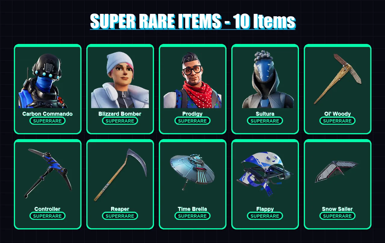 [PC/XBOX/PSN] | Carbon Commando | Blizzard Bomber | Prodigy | Sultura | Renzo the Destroyer | 87 skin | 95 pickaxe | 54 emote | 78 glider | Lv1011