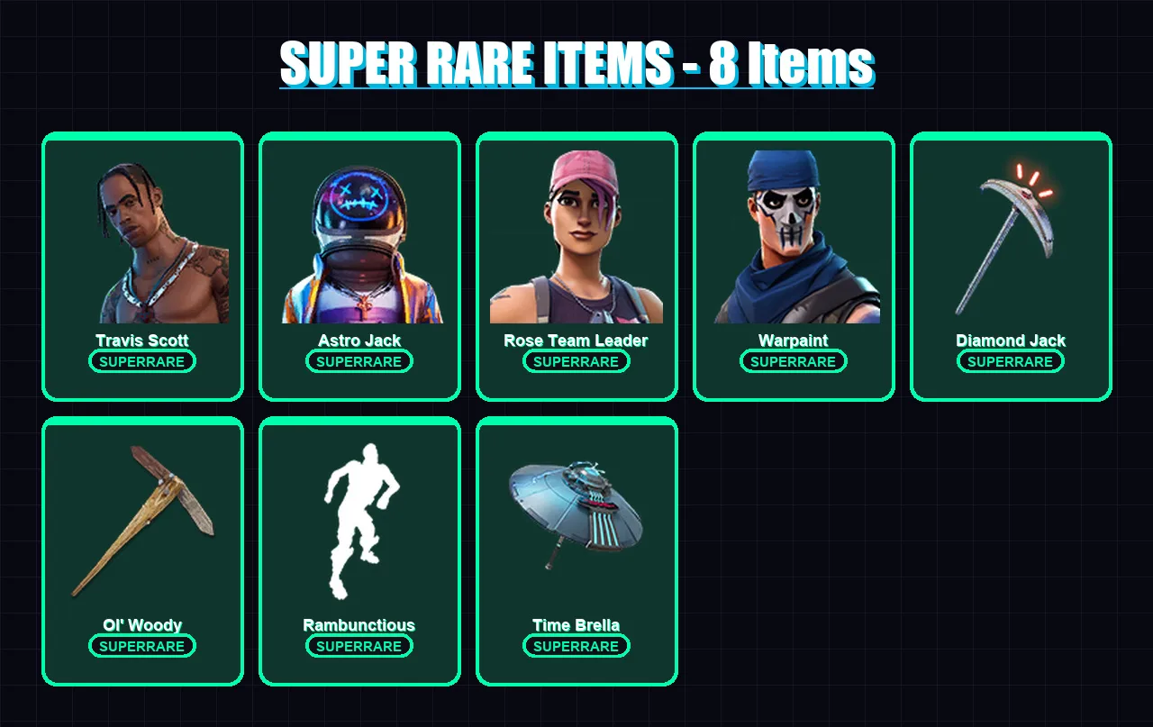 [PC/PSN] | Travis Scott | Astro Jack | Rose Team Leader | Warpaint | The Ice King | 123 skin | 107 pickaxe | 112 emote | 96 glider | Lv1167 — Fortnite account