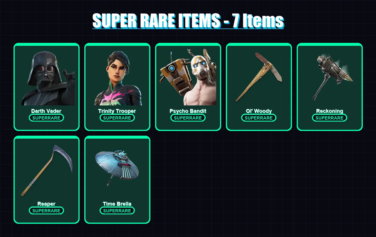 [PC] | Darth Vader | Trinity Trooper | Psycho Bandit | Spire Assassin | Zeus | 398 skin | 420 pickaxe | 332 emote | 302 glider | Lv8797
