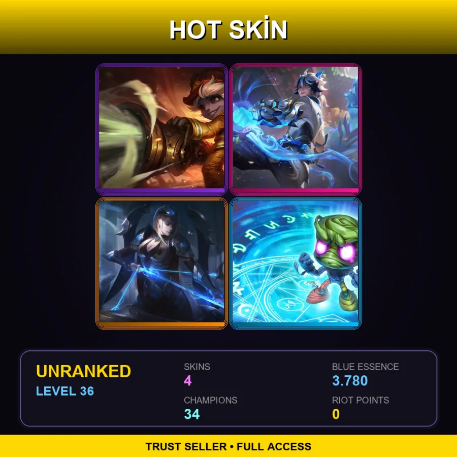 LAN | Lv36 | Unranked | 4 Skin | 34 Champ