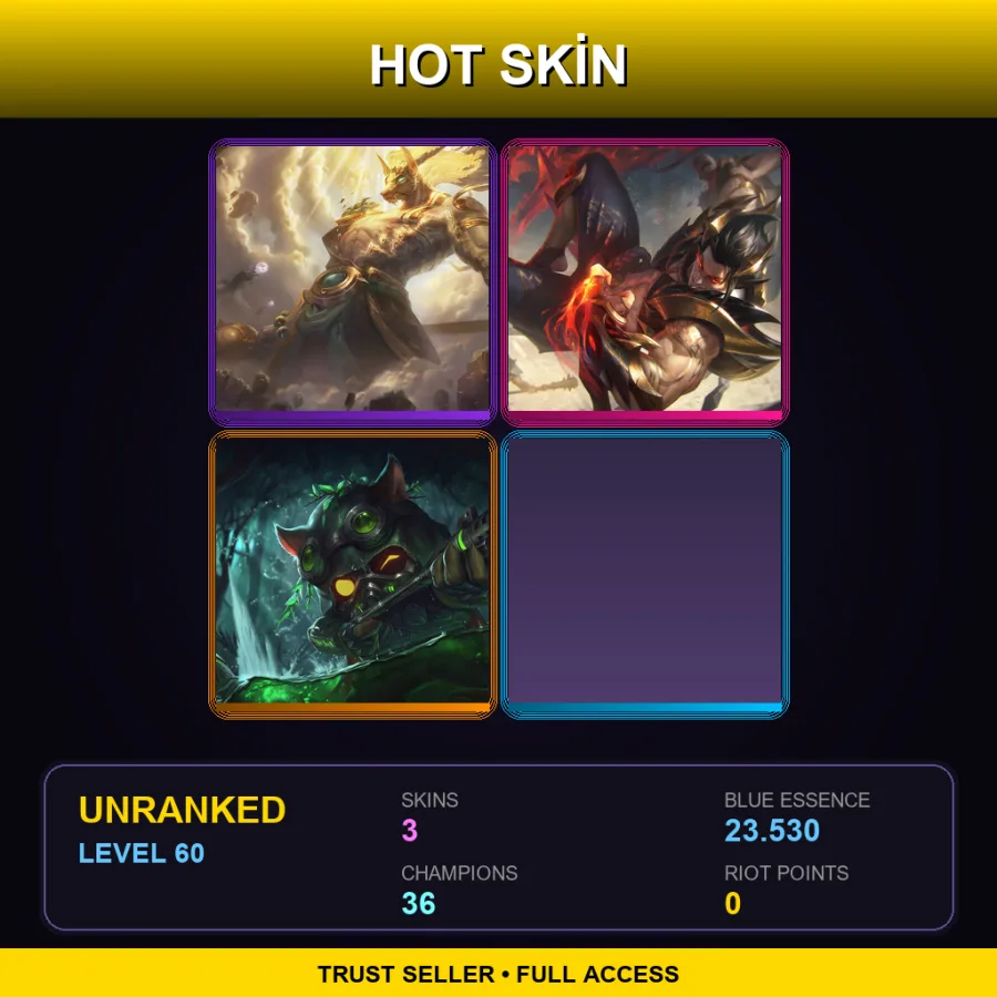 LAS | Lv60 | Unranked | 3 Skin | 36 Champ