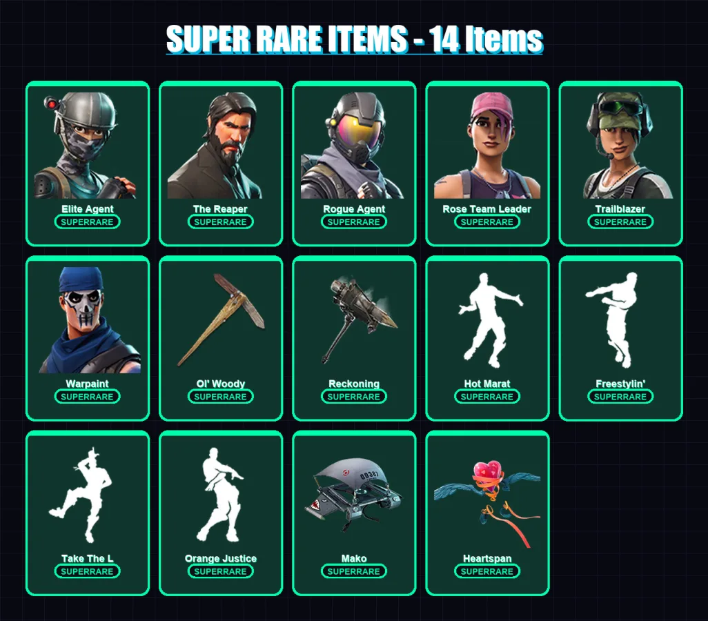 [PC/XBOX/PSN] | Elite Agent | The Reaper | Rogue Agent | Rose Team Leader | Trailblazer | 189 skin | 205 pickaxe | 187 emote | 162 glider | Lv2447 — Fortnite account