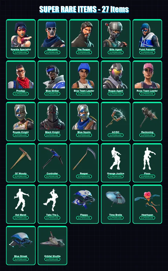 [PS4/PS5/XBOX/PC] | Sparkle Specialist | Warpaint | The Reaper | 102 skin | Lv1118