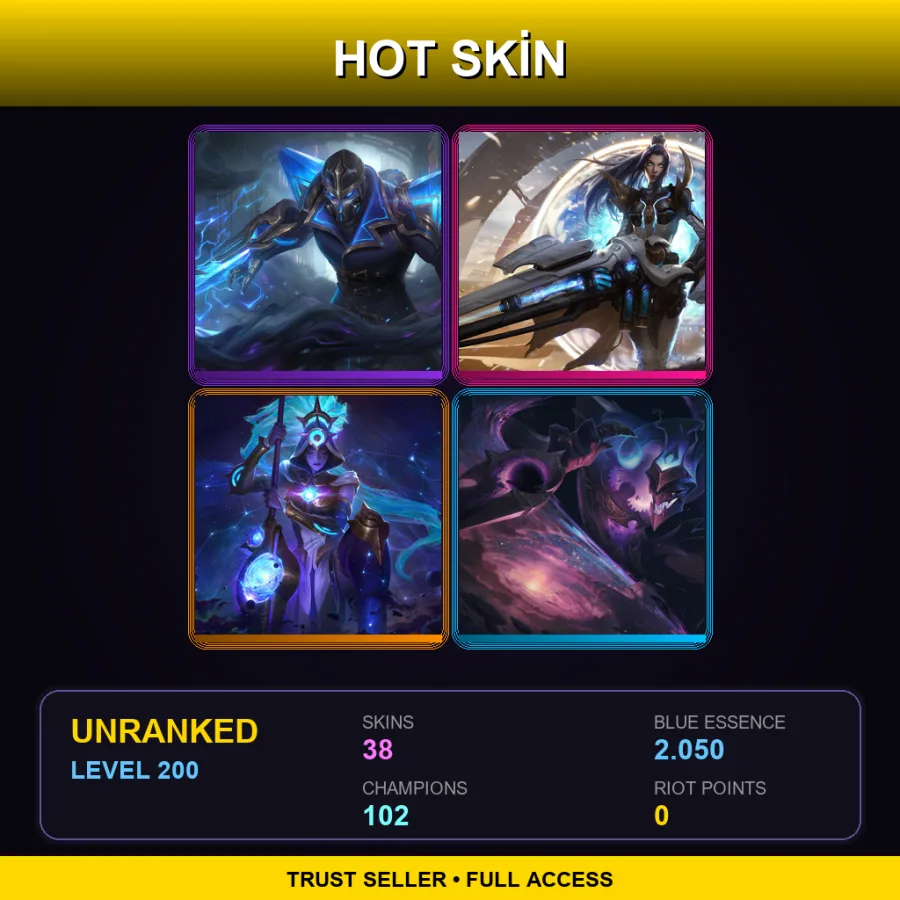 VN | Lv200 | Unranked | 38 Skin | 102 Champ