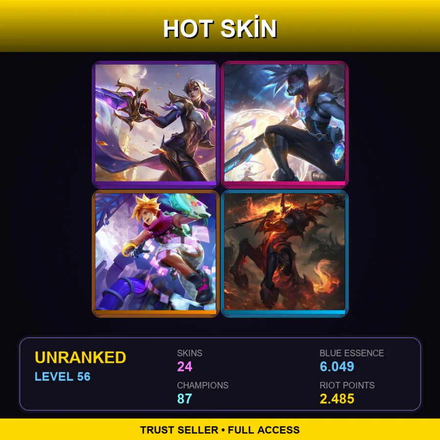 BR | Lv56 | Unranked | 24 Skin | 87 Champ