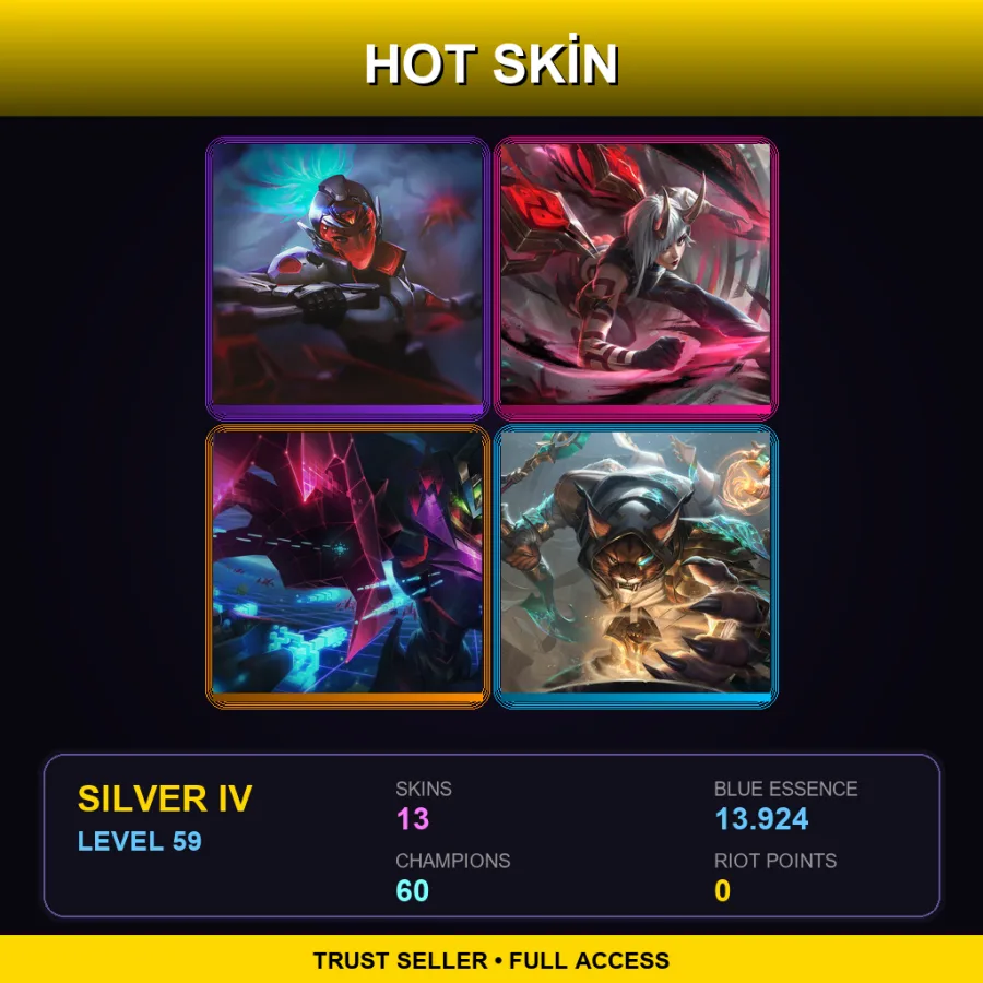 BR | Lv59 | Silver IV | 13 Skin | 60 Champ