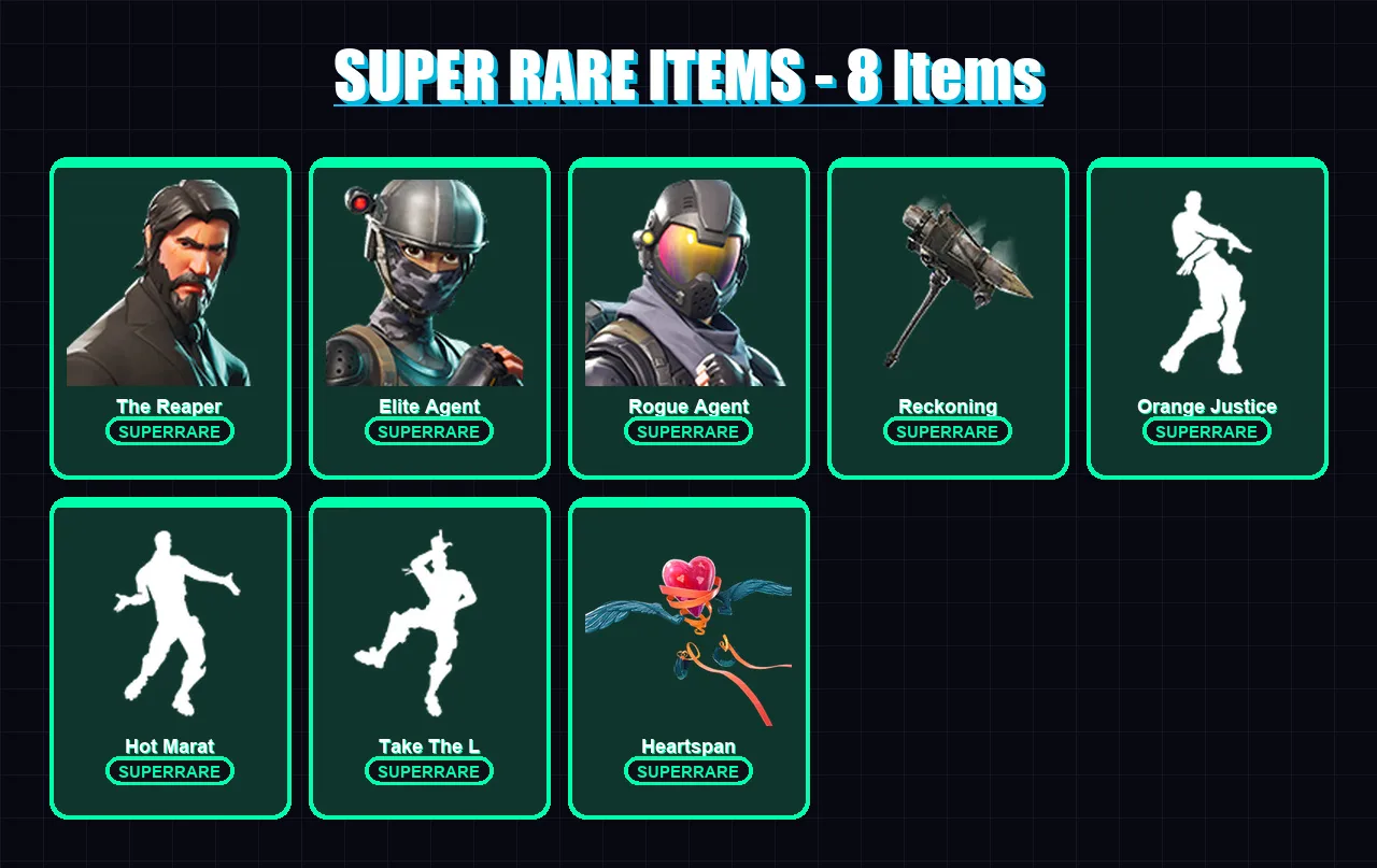 [PS4/PS5/XBOX/PC] | The Reaper | Elite Agent | Rogue Agent | Hybrid | The Visitor | 46 skin | 38 pickaxe | 54 emote | 45 glider | Lv826