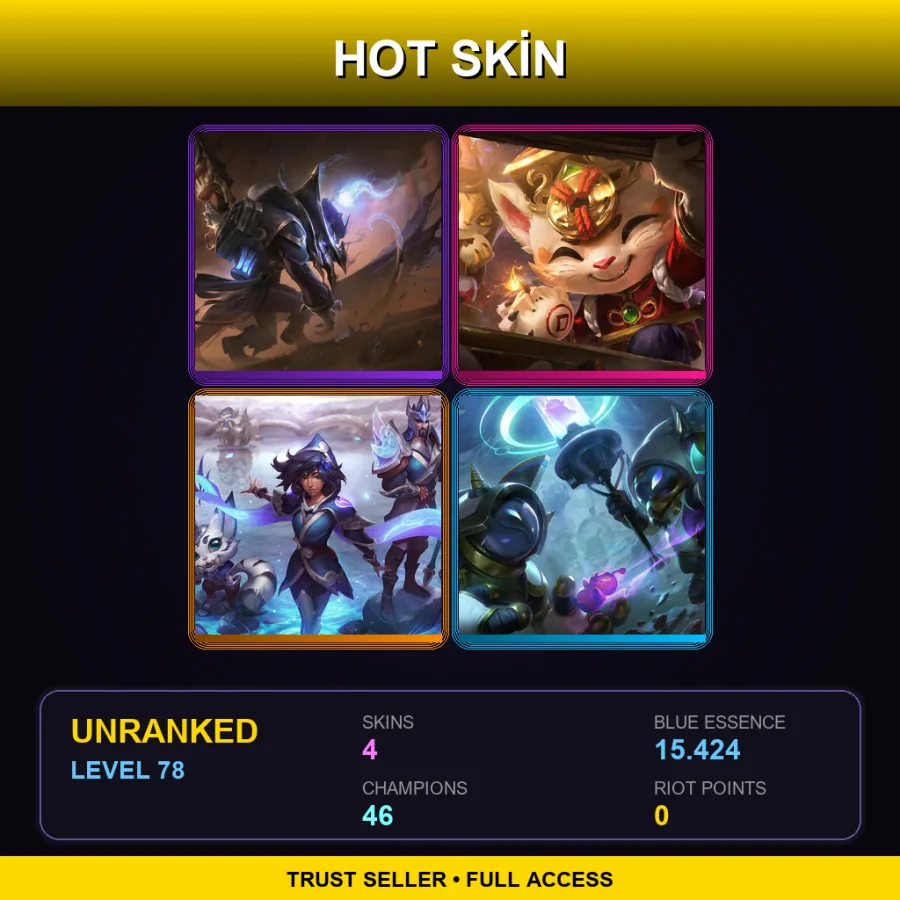 EUNE | Lv78 | Unranked | 4 Skin | 46 Champ — Unranked / Smurf League of Legends