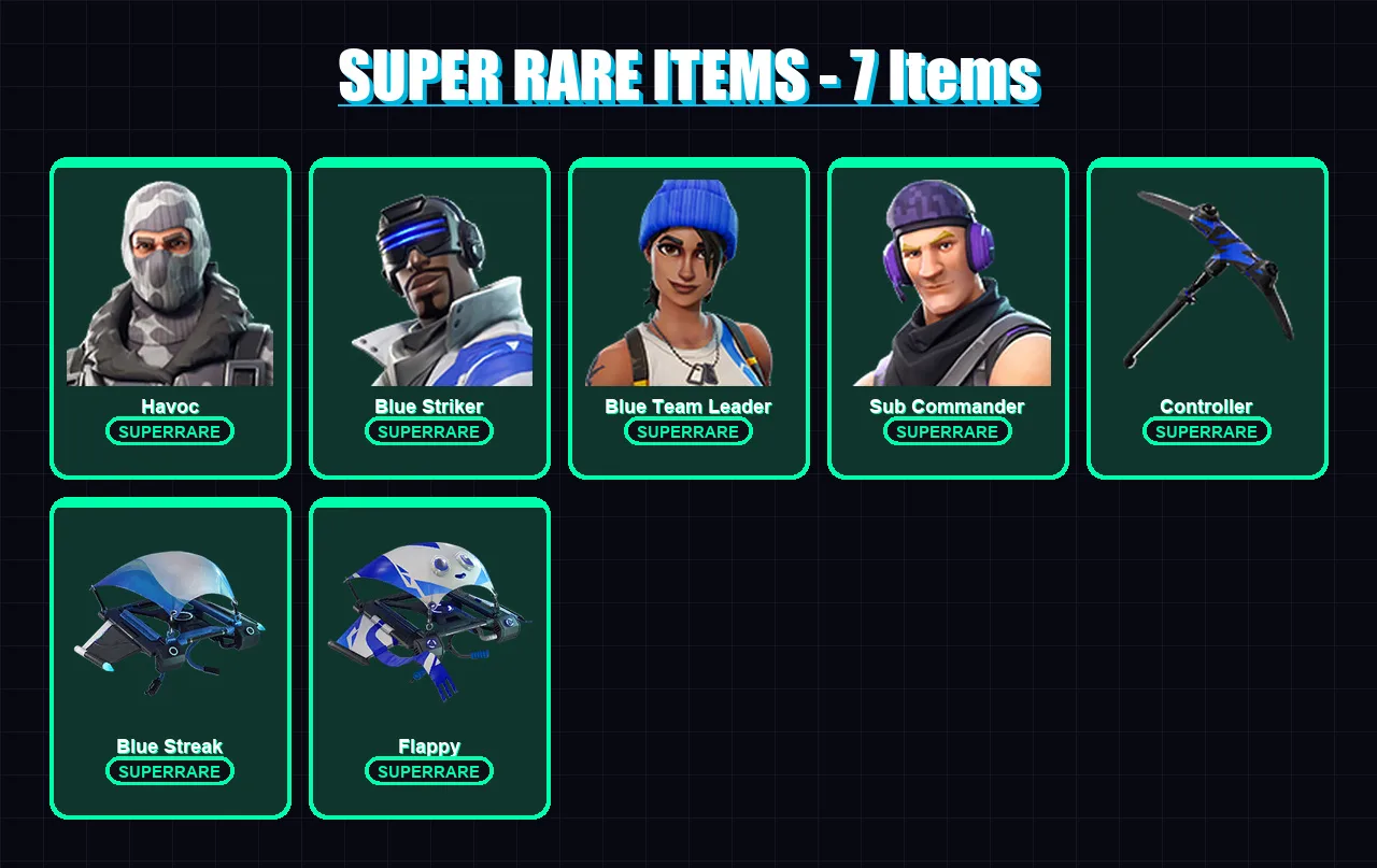 [PC/XBOX] | Havoc | Blue Striker | Blue Team Leader | Sub Commander | Peter Griffin | 21 skin | 24 pickaxe | 22 emote | 37 glider | Lv509 — Fortnite account