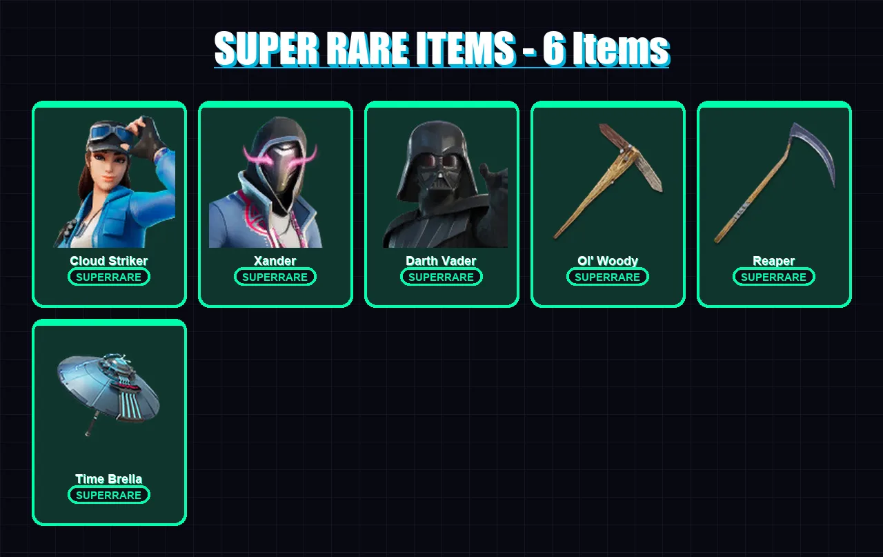 [PS4/PS5/XBOX/PC] | Cloud Striker | Xander | Darth Vader | Ronin | Snap | 262 skin | 279 pickaxe | 194 emote | 169 glider | Lv3270