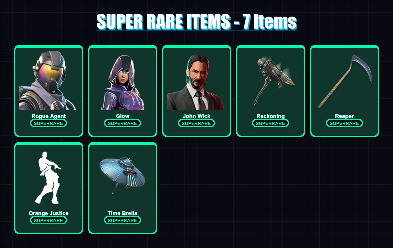 [PC/XBOX/PSN] | Rogue Agent | Glow | John Wick | Frozen Raven | Power Chord | 212 skin | 149 pickaxe | 133 emote | 120 glider | Lv2160