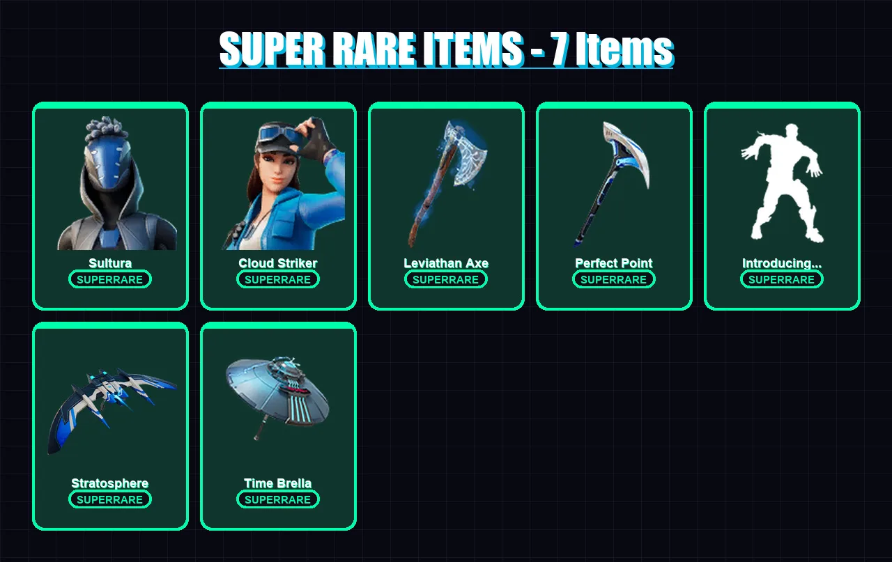 [PS4/PS5/XBOX/PC] | Sultura | Cloud Striker | Deadpool | Nezumi | Joey | 74 skin | 105 pickaxe | 82 emote | 87 glider | Lv1455 — Fortnite account