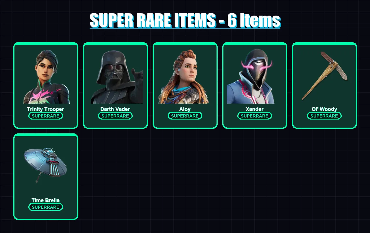 [PC/PSN] | Trinity Trooper | Darth Vader | Aloy | Xander | The Origin | 100 skin | 109 pickaxe | 58 emote | 73 glider | Lv915