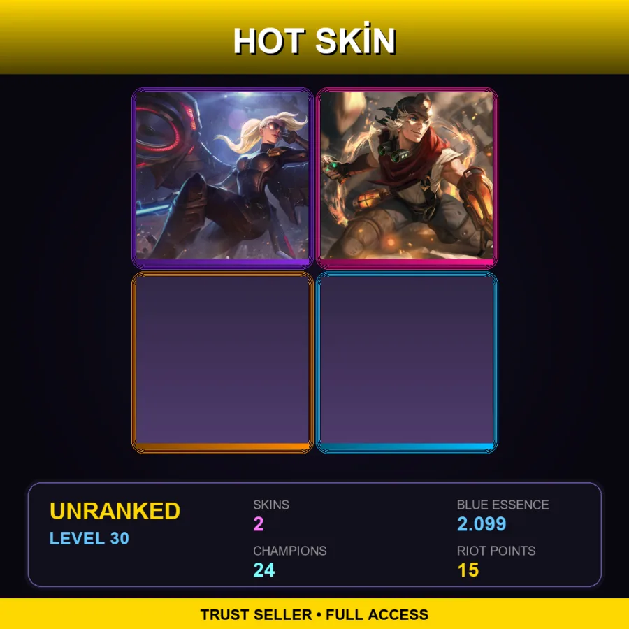 NA | Lv30 | Unranked | 2 Skin | 24 Champ — LoL account